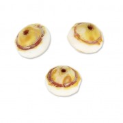 Glass Saturn Beads 8x10 mm Opaque White Travertin x10|raw }}