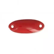 Metal spacers oval 2 holes epoxy resin 16x6.5 mm - Dark red x8