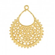 Openwork metal drop pendant ethnic style 28 mm fine Gold plated x1