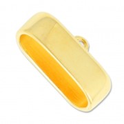 10x30mm Metal Rectangle Cord End for 10mm lace - fine Gold plated x1|raw }}
