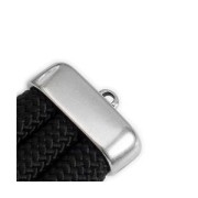 10x30mm Metal Rectangle Cord End for 10mm lace - fine Gold plated x1