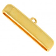 30x2mm Metal Rectangle Cord End for lace - fine Gold plated x1|raw }}