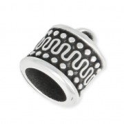 Metal cord end for 10 mm cord - Fine Antique silver plating x1|raw }}