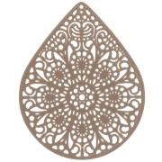 Drop dyed charm laser cut 49x39 mm - Light brown x1|raw }}