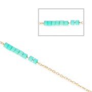 Fine chain for Miyuki Delica 11/0 Cable chain mesh 0.8mm gold tone x 1m