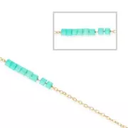 Fine chain for Miyuki Delica 11/0 Cable chain mesh 0.8mm gold tone x 1m