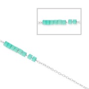 Fine chain for Miyuki Delica 11/0 Cable chain mesh 0.8mm argenté x 1m