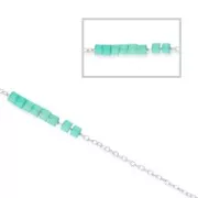 Fine chain for Miyuki Delica 11/0 Cable chain mesh 0.8mm argenté x 1m