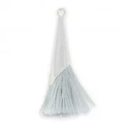 Cotton tassel 33 mm Grey with a fine silver plating cup x1