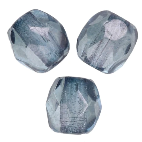 Fire Polished faceted round beads 3mm Crystal Baby Blue Luster x50
