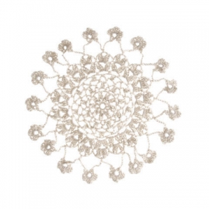 Doily lace placemat 20 cm Ecru x1