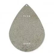 Diamond drop metal spacer for Miyuki Delica 40 mm-  rhodium x1