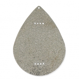 Diamond drop metal spacer for Miyuki Delica 40 mm-  rhodium x1