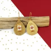 Diamond drop metal spacer for Miyuki Delica 40 mm - bronze x1