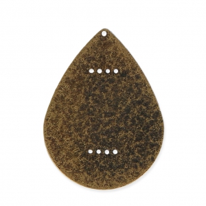 Diamond drop metal spacer for Miyuki Delica 30 mm - Bronze x1