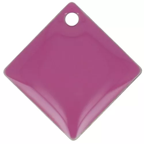 Metal epoxy resin sequins shape diamond/square 16x16 mm Fuchsia x 8