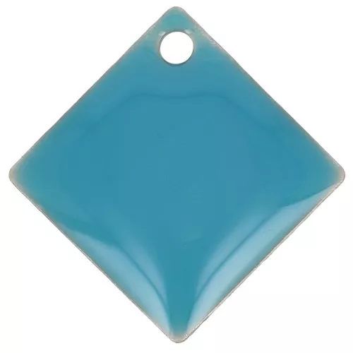 Metal epoxy resin sequins shape diamond/square 16x16 mm Blue x 8