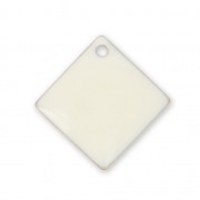 Metal epoxy resin sequins shape diamond/square 16x16 mm off-white  x 8|raw }}