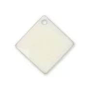 Metal epoxy resin sequins shape diamond/square 16x16 mm off-white x 8