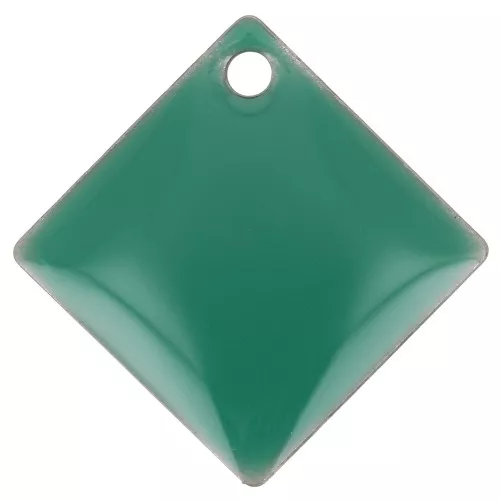 Metal epoxy resin sequins shape diamond/square 16x16 mm emerald green x 8