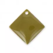 Metal epoxy resin sequins shape diamond/square 16x16 mm Olive x 8