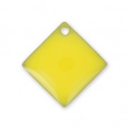Metal epoxy resin sequins shape diamond/square 16x16 mm Yellow x 8