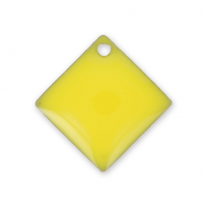 Metal epoxy resin sequins shape diamond/square 16x16 mm Yellow x 8