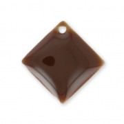 Metal epoxy resin sequins shape diamond/square 18x18  mm Brown x 8