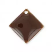 Metal epoxy resin sequins shape diamond/square 18x18  mm Brown x 8