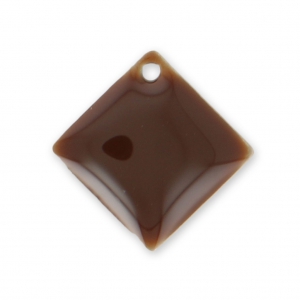 Metal epoxy resin sequins shape diamond/square 18x18  mm Brown x 8