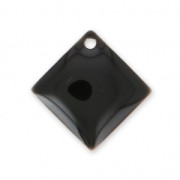 Metal epoxy resin sequins shape diamond/square 16x16 mm  Black x 8
