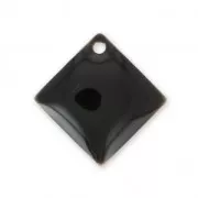 Metal epoxy resin sequins shape diamond/square 16x16 mm  Black x 8