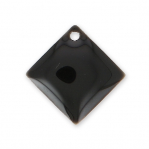Metal epoxy resin sequins shape diamond/square 16x16 mm  Black x 8