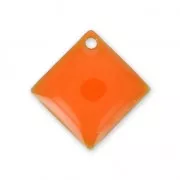 Metal epoxy resin sequins shape diamond/square 16x16 mm Orange x 8