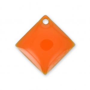 Metal epoxy resin sequins shape diamond/square 16x16 mm Orange x 8