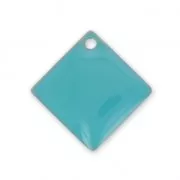 Metal epoxy resin sequins shape diamond/square 18x18 mm Green Turquoise x 8