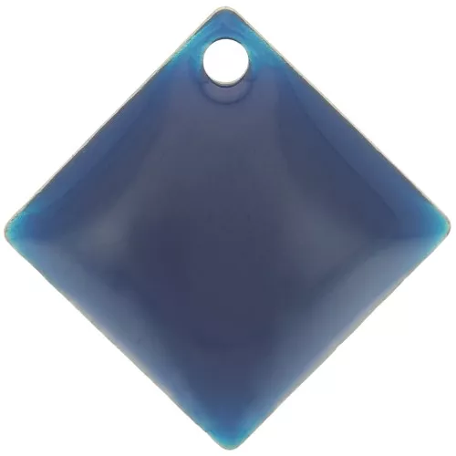 Metal epoxy resin sequins shape diamond/square 16x16 mm Night Blue x 8