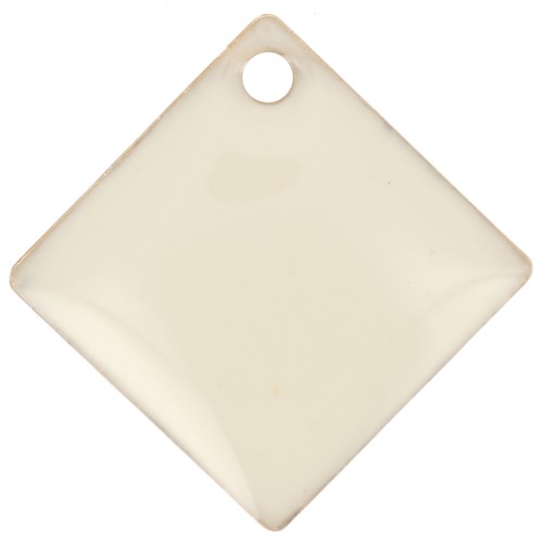 Metal epoxy resin sequins shape diamond/square 16x16 mm Cream x 8