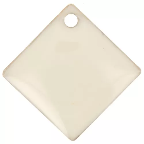 Metal epoxy resin sequins shape diamond/square 16x16 mm Cream x 8