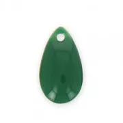 Metal epoxy resin sequins drop shape 14x8 mm Forest Green x 8