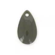 Metal epoxy resin sequins drop shape 14x8 mm Medium Grey x 8