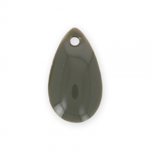 Metal epoxy resin sequins drop shape 14x8 mm Medium Grey x 8