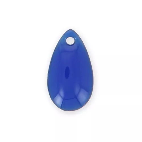 Metal epoxy resin sequins drop shape 14x8 mm Electric Blue x 8