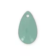 Metal epoxy resin sequins drop shape 14x8 mm Light teal x 8
