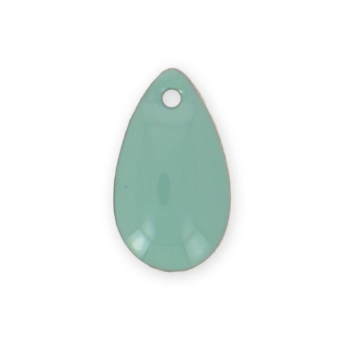 Metal epoxy resin sequins drop shape 14x8 mm Light teal x 8