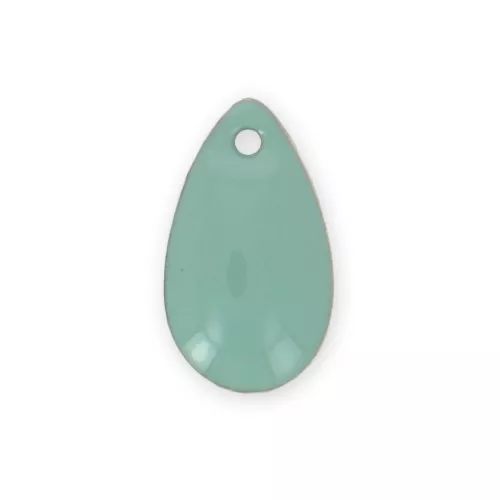 Metal epoxy resin sequins drop shape 14x8 mm Light teal x 8