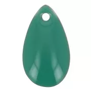 Metal epoxy resin sequins drop shape 14x8 mm emerald green x 8