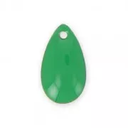 Metal epoxy resin sequins drop shape 14x8 mm Green x 8