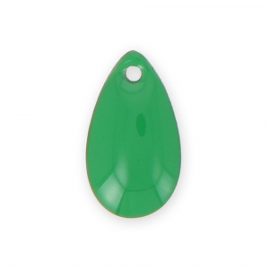 Metal epoxy resin sequins drop shape 14x8 mm Green x 8