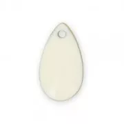 Metal epoxy resin sequins drop shape 14x8 mm off-white  x 8